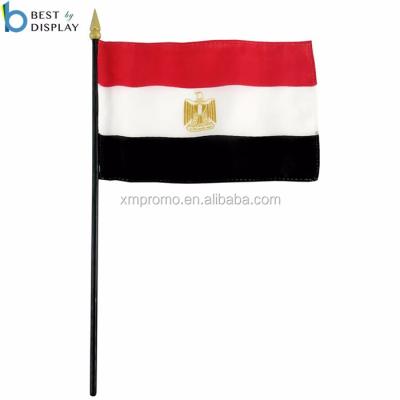 China Egypt Red White Black Hand FLYING Waving Waving Flag To Cheer for sale