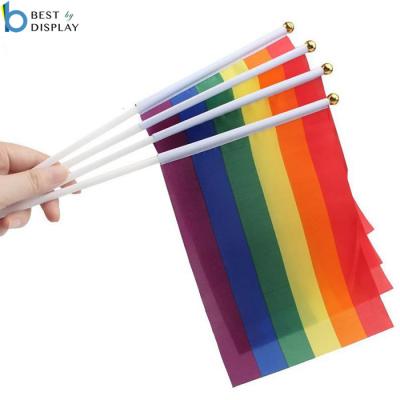 China Pride Trans Bi Gender Pan Rainbow 6 Combo Hand Stick Gay Flag for sale