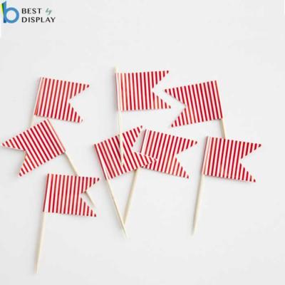 China Disposable Design Different Country Flag Picks / Decorative Mini Cake Flag Toothpick for sale