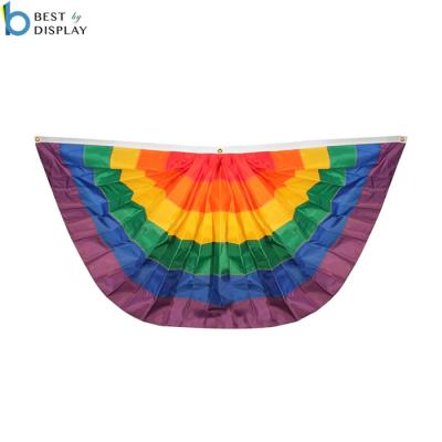 China LGBT Gay Pride Popular Rainbow Pleated Fan Hanging Flag For Sale for sale