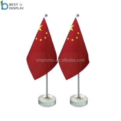 China Custom wholesale office hanging banner with transparent crystal glass table base flags for sale