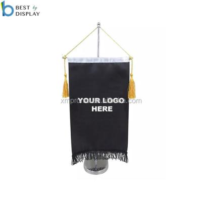 China Custom Print Mini Table Top Desk Fringe Hanging Flag With Tassels for sale