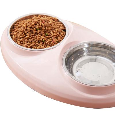 China Durable Pet Bowl Stainless Steel Double Wall Non-Slip Pet Food Bowl for sale