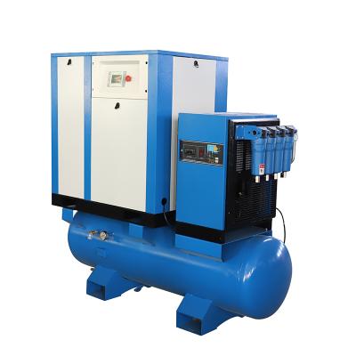 China 15HP Lubricated 11KW Combined Oil Air Compressor Jack Hammer Compressor Air Compressor With Dryer For Sandblasting Te koop