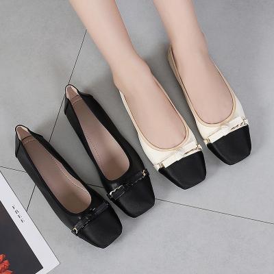 China Hot Selling Big Size 44 Square Toe Ballet Good Quality Flat Shoes Ladies CUSHIONING Pumps Casual Flat Shoes For Woman for sale