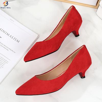 China Lightweight Wholesale Pointed Toe Thin Heel For Women 2021 Low Heels Shoes Ladies Office Shoes for sale