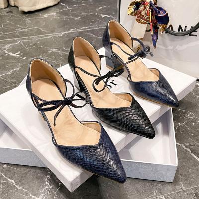 China Other New Arrival Pointed Toe Block Heel Shoes For Ladies Women's Elegant Shoes Pumps Office Shoes for sale