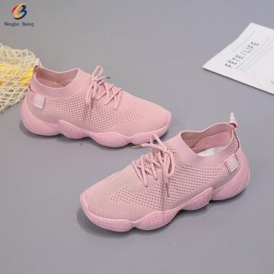 China Fashion trend women sneakers running shoes knitting ladies latest walking shoes fly sport shoes for sale