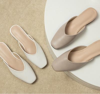 China Hot Selling Flat Round Narrow Toe Ladies Slippers Casual Shoes Mules Shoes Women for sale