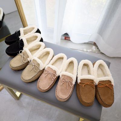 China New Design Plush Lining And Insole Women's Winter Loafer Shoes Ladies Casual Shoes Round Flats for sale