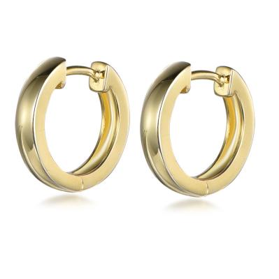 China 18k gold lead free nickel free popular in European and American precious metals 925 silver small circle hoop earrings for sale