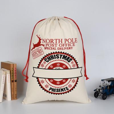 China New Model Travel Home Quality Promotion Salon Returns Chrismas Wholesale Gift Tote Bags Custom Canvas Santa Sack Bags for sale