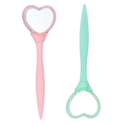 China Beauty Salon Beauty Salon Make Up Heart Shaped Eyebrow Scraping Shaping Knife Razor With Small Mirror for sale