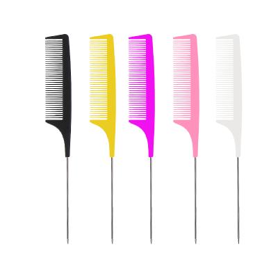 China Salon Or Carbon Fiber Comb Needle Hair Comb Steel Hair Styling Tools for sale