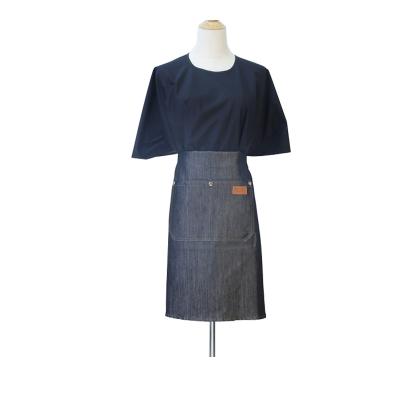 China Retro Beauty Barber Shop Hair Salon Hair Denim Apron Hairdresser Work Clothes for sale