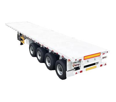 China New 3axle 20FT Discount Trailer Truck Cargo Container Transport Heavy Duty Flat Bed Truck Trailers Extendable Semi Trailer for sale