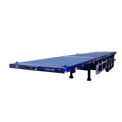 China Truck Trailer Cargo Semi Trailer Machine Suspension System 20/40FT Flatbed Container Trailer for sale