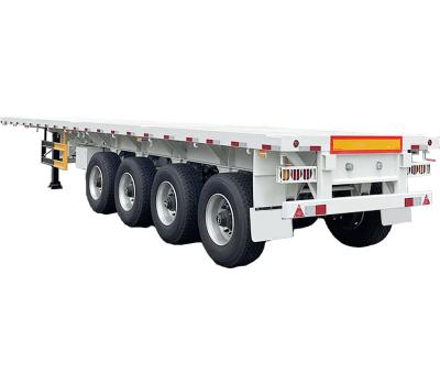 China Truck Trailer 3/4 Axle Mechanical /Air Suspension Heavy Duty Flat Bed Truck Semi Trailer for sale