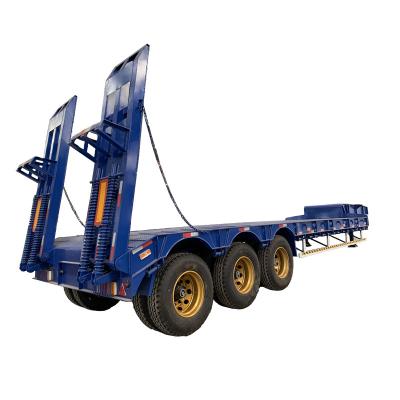 China Double Axle Low Bed Truck Trailer 60 Axles Gooseneck 80 100ton Truck Trailer For Sale for sale