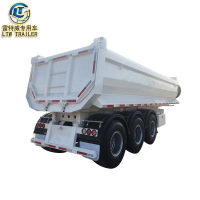 China Heavy duty truck trailer 3/4 axle 45 cubic meters empty sand farm trailer tractor truck tipper semi-trailer for sale for sale