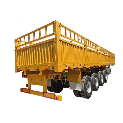 China Truck Trailer 3 Axles 50 Ton Pusher Truck Loader Side Trailer Tipper Dump Container Trailer For Sale for sale