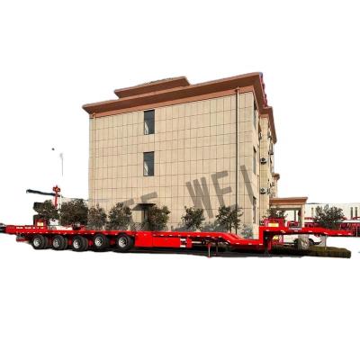 China Leitewei truck trailer is an extendable telescopic flatbed 5-Axle semi-trailer for transporting turbine blades of wind turbines for sale