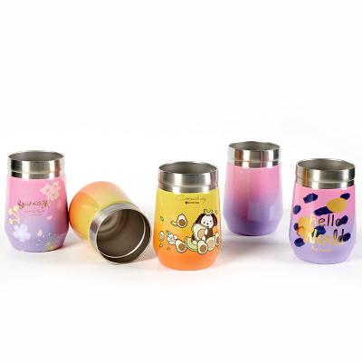 China Custom Gift Stocked Stemless Insulated Gift Set Stainless Steel Wine Tumbler With Lid And Wholesale Straw for sale