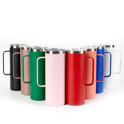 China Hot Selling Tumbler Stocked Coffee Mug, Vacuum Stainless Steel Powder Coating Car Double Wall Tumbler Coffee Cup for sale