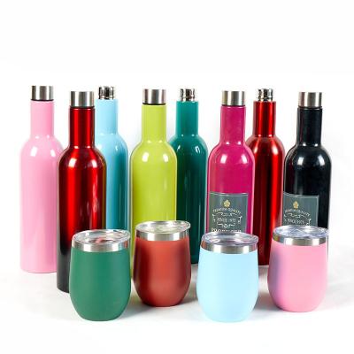 China 375/750ml Double Wall Stocked Vacuum Insulated Stainless Steel Water Bottle With Customer Logo And Color Wine Botter 18/8 18/0 for sale