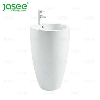 China Modern Foshan Floor Standing Round Circular Face Bathroom Wash Basin for sale