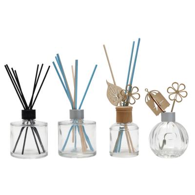 China Beautiful Home Decoration 50ml 100ml 150ml 200ml Round Empty Reed Glass Diffuser Bottle For Personal Care Aroma Oil for sale