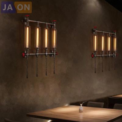 China Modern E27 Edison Loft Industrial Wrought Iron Pipe LED Wall Light Wall Lamp Wall Sconce for Bar Foyer Bedroom for sale