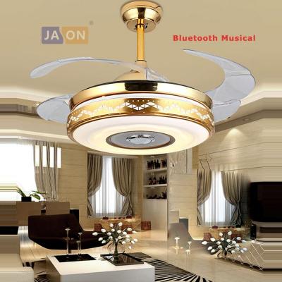 China Modern Acryl ABS Iron LED Alloy Bluetooth Ceiling Fan.LED Lamp.LED Light.Ceiling Lights.LED Musical Foyer Bedroom for sale