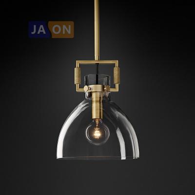 China Residential Led American Copper Glass Light Fixture Lampen De Lamparas De Techo Gold e27 Pendant Lamp.Pendant Light Suspension For Foyer for sale