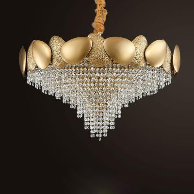 China E14 Post Modern Led Pendant Light Residential Stainless Steel Crystal Gold Suspension Luminaire Lampen Lights.Pendant Lamp.Pendant For Foyer for sale