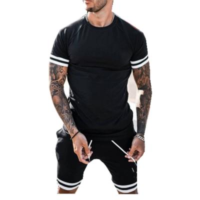 China High Quality Black And White Contrast Compressed Print T-shirt Shorts Set for sale