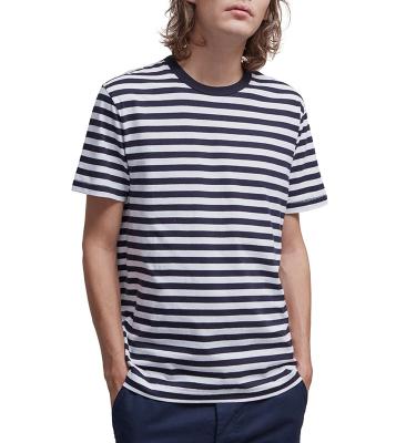 China Wholesale Custom 5% Polyester 5% Striped T-shirt 95% Spandex Anti-Pilling Striped T-Shirt for sale