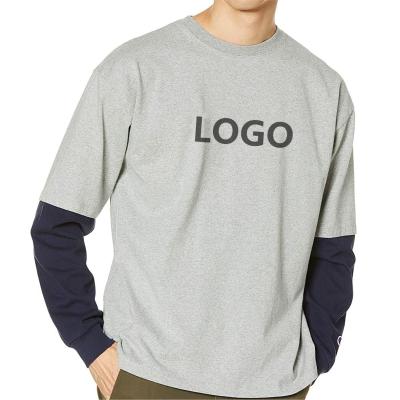 China Custom White Color Logo Anti-pilling New Design Long Sleeve OEM T-Shirt For Men for sale