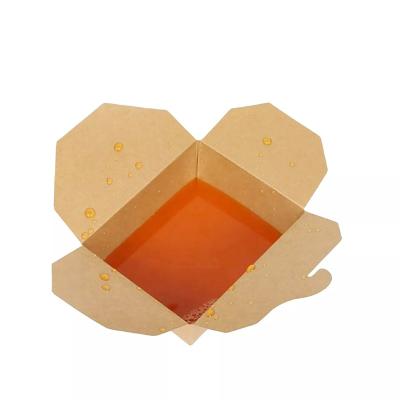 China Waterproof 1400ml Wholesale biodegradable food container packaging salad box disposable kraft paper lunch box for sale