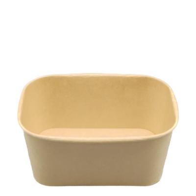 China Waterproof 1000ml Eco-friendly Food Container square kraft paper salad bowl lunch paper box for sale