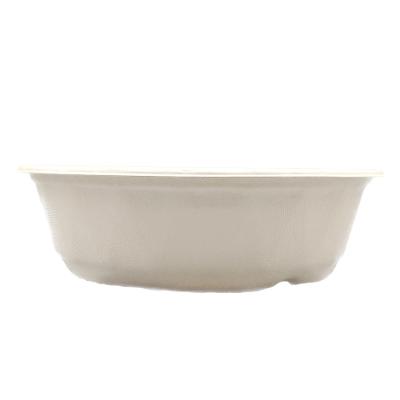 China 2500ml Waterproof Disposable Biodegradable Bagasse Sugar Cane Bowl Round Noodle Salad Bowl for sale