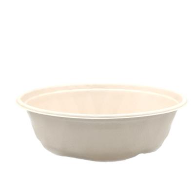 China 2500ml Eco 2500ml Sugar Cane Bagasse Waterproof Biodegradable Disposable Salad Bowl Sets Bamboo Tableware Soup Bowl The Bio for sale