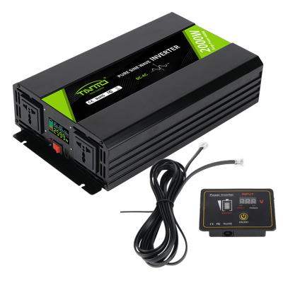 China Aliminum Alloy Tianmo New Energy 2000W Pure Sine Wave Inverter With Cable Type Remote Control Power Inverter for sale