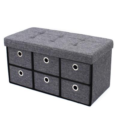 China Factory Adjustable(Height) Customized Foldable Home Furniture Stool Storage Cloth Stool Bench Canvas Sofa Set With Drawers for sale