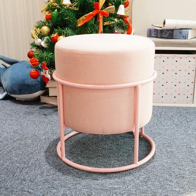 China (Size)2022 New Sale Metal Adjustable Indoor Chairs Around Pink Velvet Ottoman Chair for sale