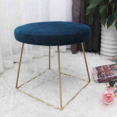 China (Size) 2022 Adjustable Living Room Furniture Round Velvet Storage Stool Stool Ottoman with Metal Legs and Coffee Table Chair Stool for sale