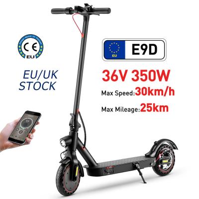 China EU UK Dropshipping E9D Unisex Waterproof Kick Electric Scooter With MiniRobot APP 350W Adult Scooters for sale