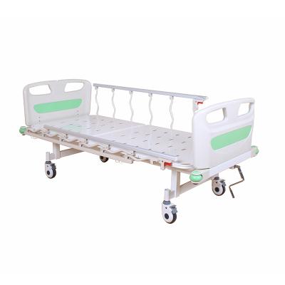 China A-78 Manual Hospital Bed One Function Bed With Crank Handle And PP Head Panel 1 Steel Crank Hospital Bed for sale