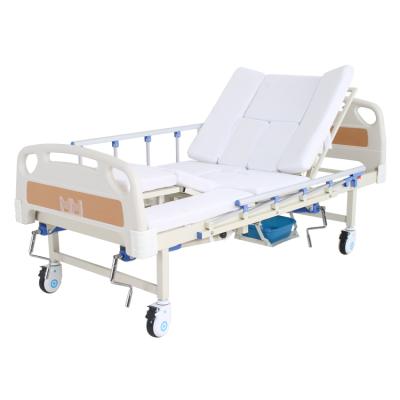 China Manual Easy Operate Factory Price Used In Family Bed With Mechanical Device Home Care Nursing Bed With Bed Pan for sale