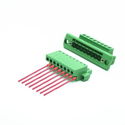 China Automation Device Factory Direct 2-24 Pin 5.08mm Pin Space Female & Male Plug In Terminal Blocks With Fixed Frame Te koop